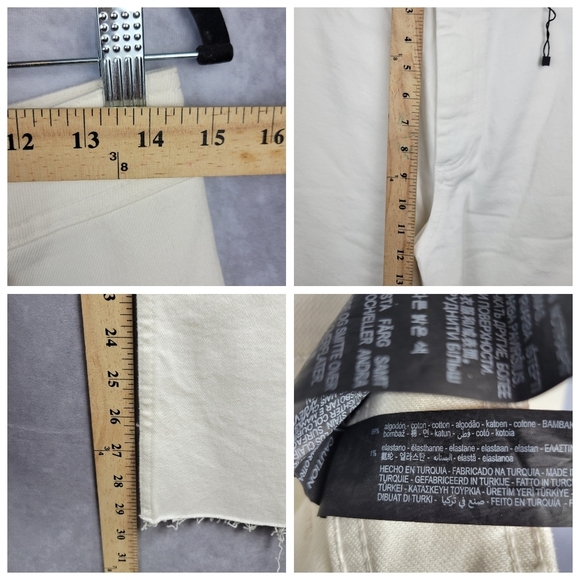 Zara Off White The Marine Straight High Rise Slim Fit Relaxed Leg Jeans Size 10 - Picture 12 of 13